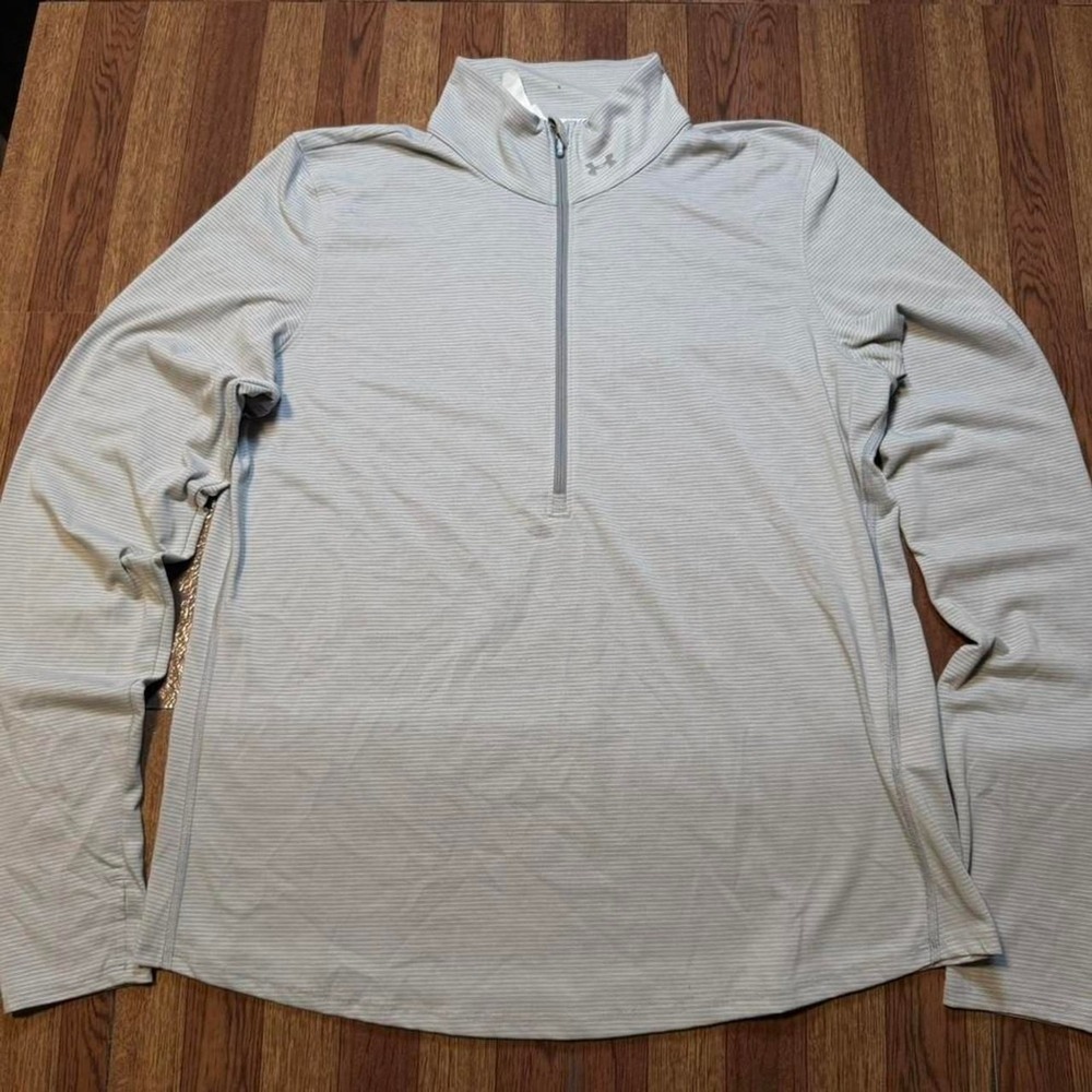 Under‎ Armour Grey Fitted Sportswear Running Quarter Zip Sweatshirt XL
